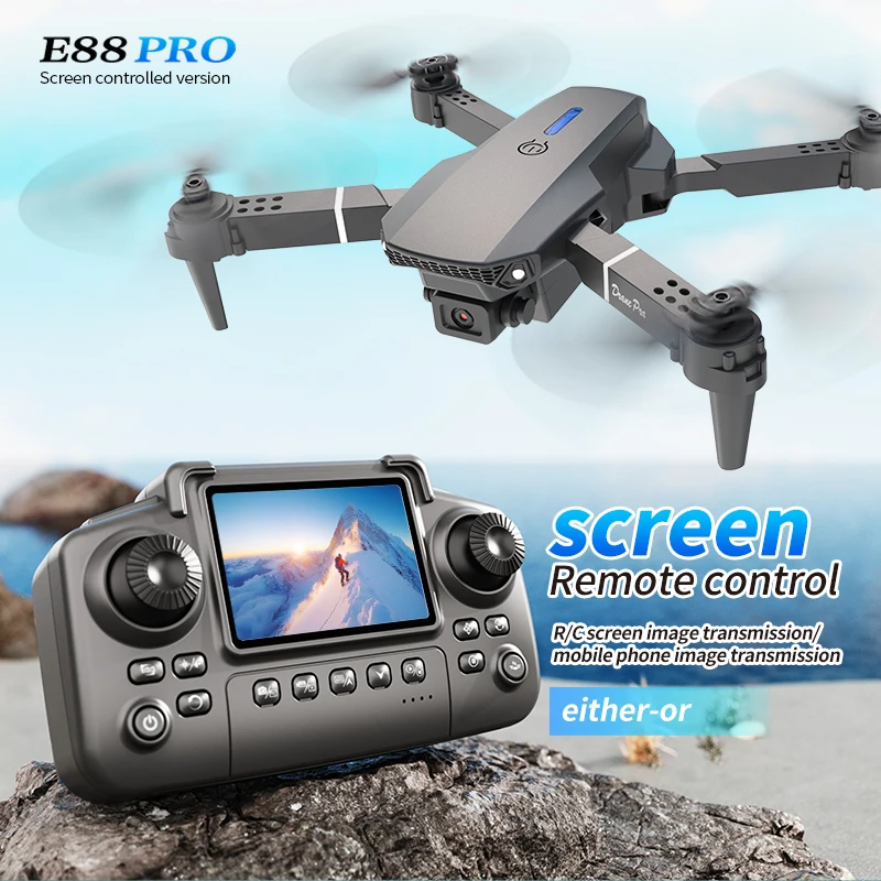 Drone Camera 4K - Drone Profissional E88 PRO com Tela,