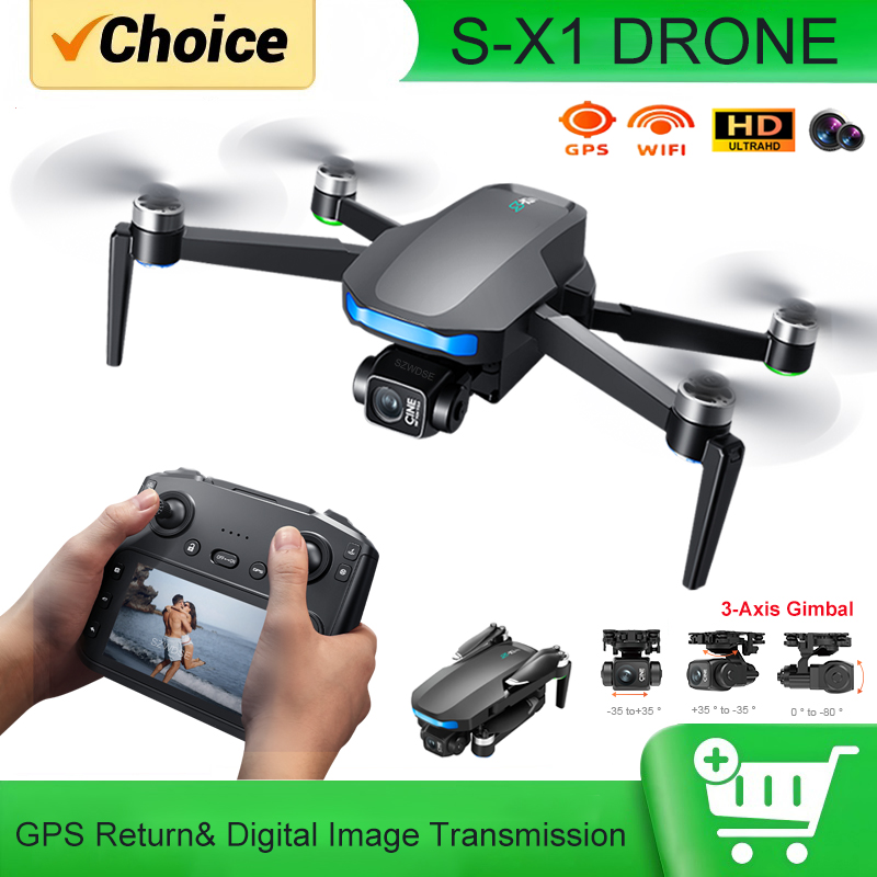 Drone Camera With Gimbal - Drone GPS S-X1 MAX com estabilizador