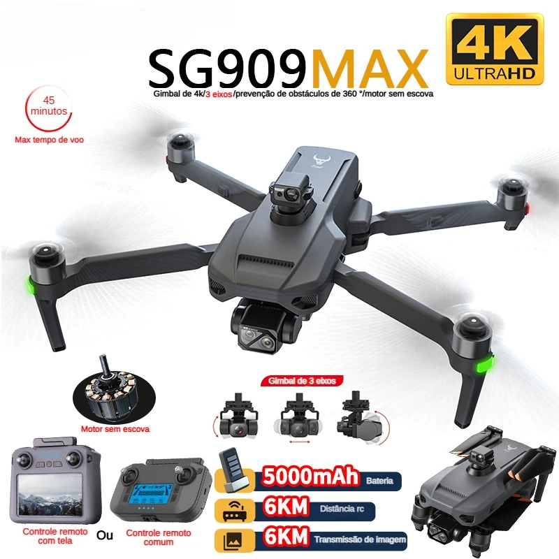 Drone Camera With Gimbal - Zll sg909 sg909max drone profissional com