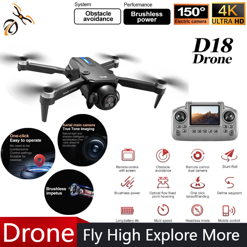 Novo drone d18 fotografia prof - Drone Camera With Gimbal avaliação e preço