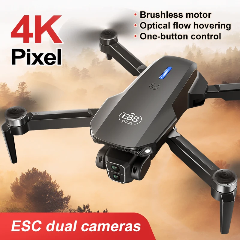 Novo drone quadricóptero E88 P - Drone Camera 4K avaliação e preço
