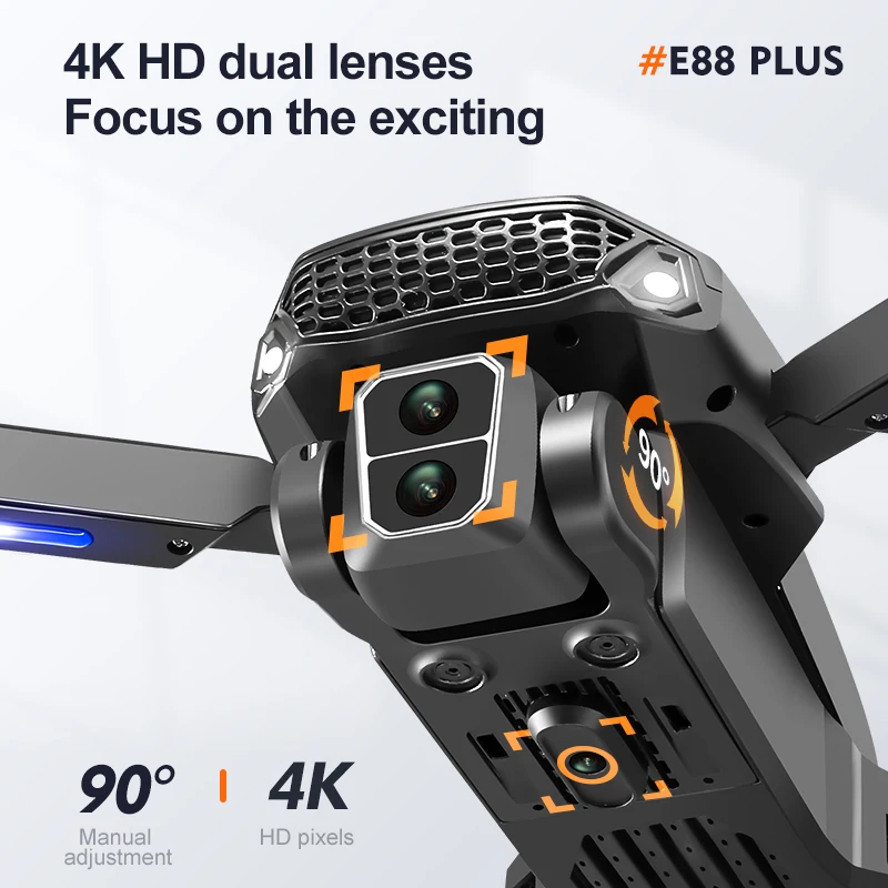 Novo drone quadricóptero E88 P - Drone Camera 4K avaliação e preço